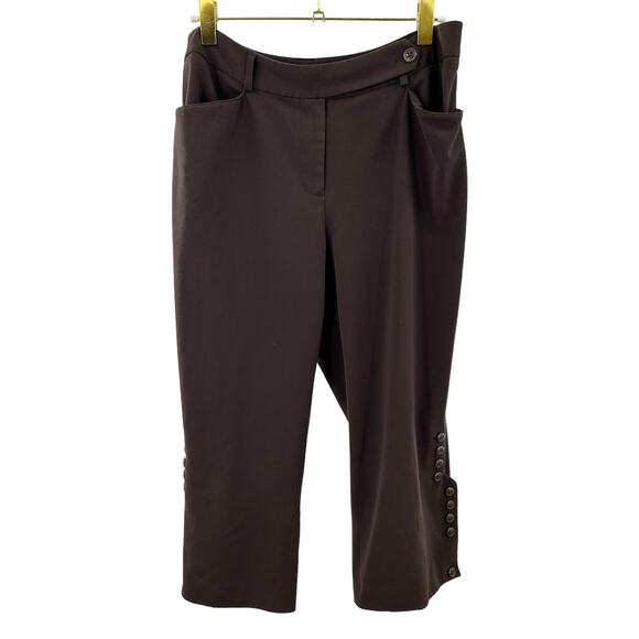 Lane Bryant Women’s Brown Flat Front Stretch Cropped Capri Pants‎ Size 14 - Picture 7 of 7